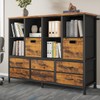 HAUOMS 8-Cube Storage Bookshelf with 6 Fabric Drawers, DIY Cube