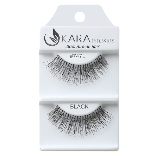 Kara Beauty Human Hair Eyelashes - 747L (Pack of 12)