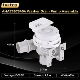 AHA75673404 AHA75673402 Washer Drain Pump Assembly, Replaces AP6978814 PS12748410, Compatible with LG Washing Machine WT7250CW WT7300CW WT7305CW WT7405CW