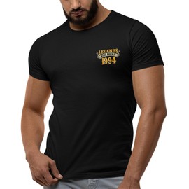 30th Birthday Shirt for Men, Legends were Born in 1995, Vintage 30 Years Old Tee T Shirt Tee, Left Chest & Full Back Print Navy Heather Large