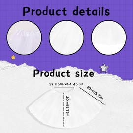 AWAVM Molain Tutu 3 Layers Top Tulle Skirt,Ballet Glitter Gauze Costume,Christmas Parties Ballerina Dance Half Skorts,Stage Performance Ballet Costumes,White Tulle Skirt Vintage Prom Dress-up