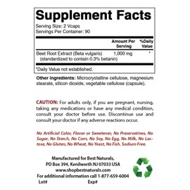 Best Naturals Beet Root Powder 500 mg 180 Capsules (180 Count (Pack of 2))