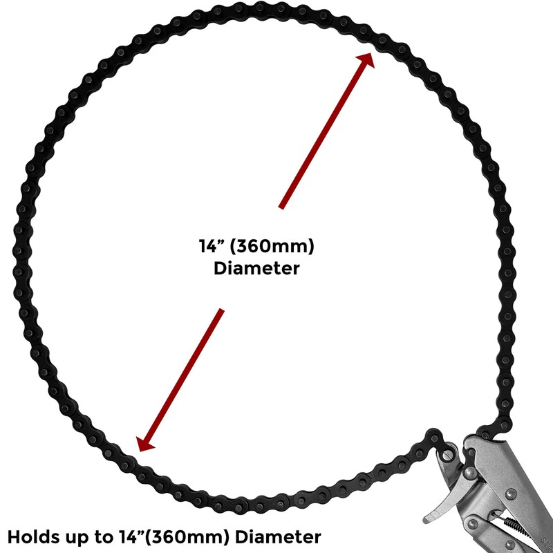 Strong Hand Tools Locking Chain Pliers, Removable 48″ Chain, Holds