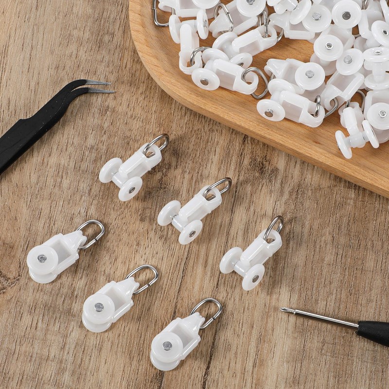 50 Pcs Curtain Track Glider Rollers Hooks Ceiling Sliding Curtain