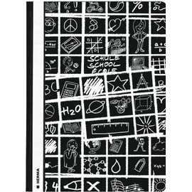 HERMA Project File A4 SCHOOLYDOO Design, with Labeling Strip, Made of wipeable and Sturdy Plastic, Report Folder for School, Black