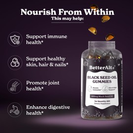 Better Alt Black Seed Oil Gummies (400mg) | Helps Boost Immunity, Skin Health | 1-Month Dietary Supplement