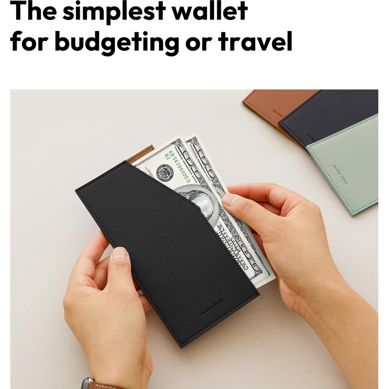 carrotez PU Leather Card and Cash Envelope for Travel and