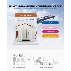 LOVEVOOK Ryanair Hand Luggage 40 x 20 x 25 cm, Small Hand Luggage Backpack Bag Travel Backpack Airplane Carry On Hand Luggage Travel Backpack for 14 Inch Laptop Women Men Cabin Bag Eurowings Wizz,