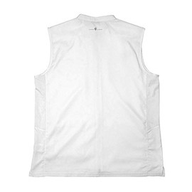 Barber Strong The Barber Vest, Men's White, Hair Repellent, Ultra Lightweight and Breathable Mesh Side Panels, Sleeveless, Features 3 Pockets and 2-Way Zipper Closure - Size XL, Great for Pet Grooming