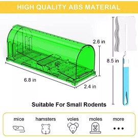 Freshworld-tape Electronic Mouse Trap Victor Control Rat Killer Box Pest Electric Rodent Zapper - 4PK Plastic Human Mouse Trap Green