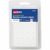 Permanent Reinforcment labels, 1/4" Dia, 560/PK, White, Sold as 1