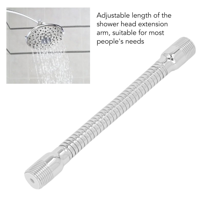 Generic Stainless Steel Shower Extension Arm with Swivel Shower Extension