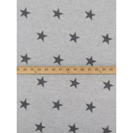 Gray Stars Jersey Knit Fabric Soft Sweater Celestial  By the Yard
