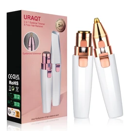 URAQT URAQT Gesichtshaarentferner für frauen, 2 in 1 USB Elektrischer Augenbrauen Rasier, Schmerzfreie Augenbrauen Trimmer Frauen Für Körper Gesichtshaare Lippen Kinn, eingebautem LED-Licht