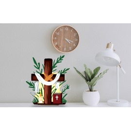 Bible Verse Gifts Desk Cross Christian Table Cross Decor Jesus Christ Christian Decoration for Office Home Table inspirational Standing Cross, Two Sided Acrylic Standing Cross (10x8.2x0.2cm)