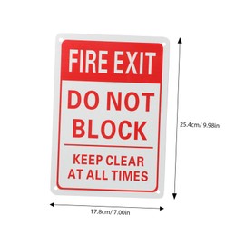 OUNONA Fire Exit Sign Do Not Block Door Emergency Safety Sign for Public Areas Visibility for Offices Schools Hotels More