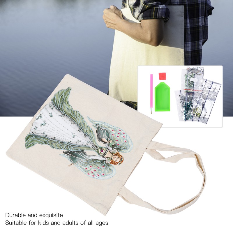 DIY Diamond Painting Shopping Bag Rhinestones Painting Tote Bag with