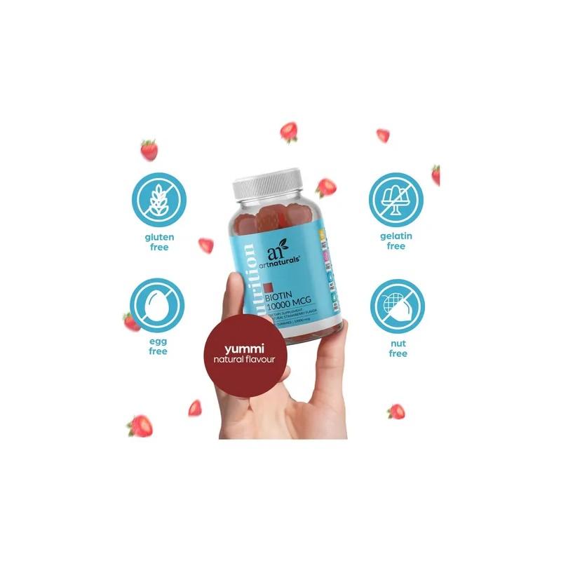 Artnaturals Gomitas Biotina 10000mcg - Crecimiento Cabello