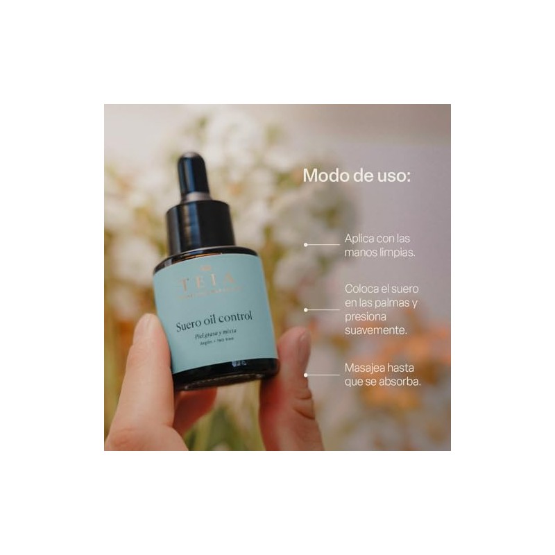 TEIA COSMETICOS Suero Oil Control, para Piel Grasa y Mixta,