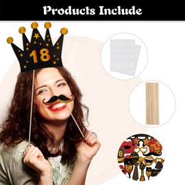 VITEVER 30 Pieces Photo Box Accessories, 18th Birthday Decoration, Party Accessories, Table Decoration Birthday and 1 Photo Frame for 18th Birthday Girls and Boys, Variety Party Decoration Birthday