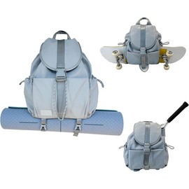 Gym Laptop Yoga Tennis Backpack  Gift Versatile for Travel Commuting Swim Skateboard Badminton Casual  Women Men (peachy, 15in) - Color: Macaron Blue, Size: Standard 17in