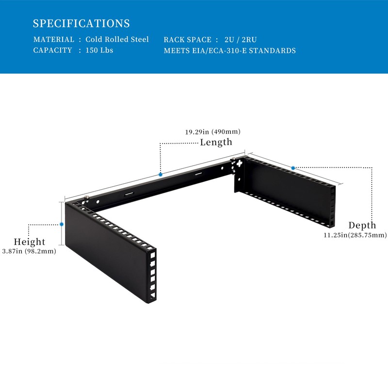 RackPath 2U Wall Mount Network Rack - Patch Panel Bracket