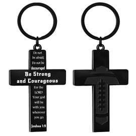 Ghloyza Football Cross Keychain First Communion Baptism Confirmation Gift for Dad Boyfriend Husband Christian Easter Gift
