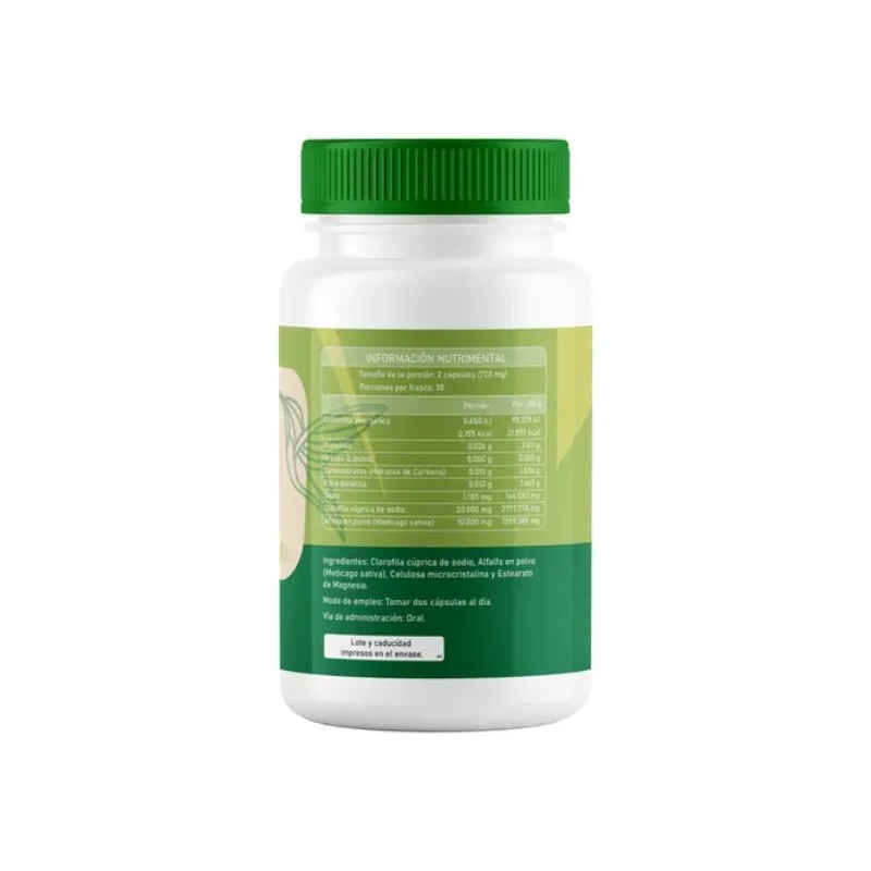 Clorofila clat Vert Ga Tlali 60 Cpsulas Detox Natural, Apoyo