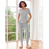 Ekouaer Pajama Sets for Womens Rib Knit Lounge Set Jogger