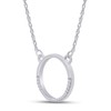 1/20 Carat CT.t.w Round Cut Diamond Accent Circle Pendant Necklace
