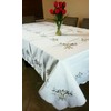 54x72" Embroidery Cutwork Christmas Embroidered Tablecloth Napkins Elegantlinen Elegant Washable