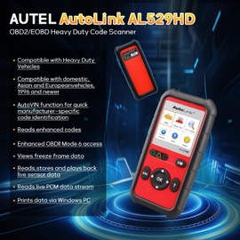 Autel AutoLink AL529HD, Vehicle Code Reader, Advanced AL529 OBD2 Code Scanner, AutoVIN Read Enhanced Codes for Ford/GM/Chrysler, Freeze Frame Data, Code Reader for Cars and Trucks