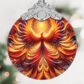 Phoenix Christmas Ornament, Stained Glass Hanging Ornament, Christmas Tree Ornaments, Christmas Decoration, Holiday Ornament, Phoenix Home Decor, Gift Exchange, Gift Idea