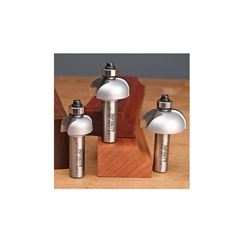 Infinity Cutting Tools 3-Pc. Cove Router Bit Set| Carbide Tip