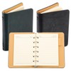 PATIKIL 6 Ring Binder Cover, 2 Pack A7 Leather Notebook