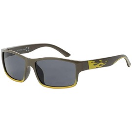 Children's Leisure Sun Glasses with Flames Motif 30555, Green