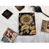 vintage sunflower leather journal Writing notebook embossed beautiful daily use