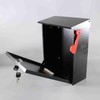 Wall Mount Locking Mailbox - Black Large Capacity Security House