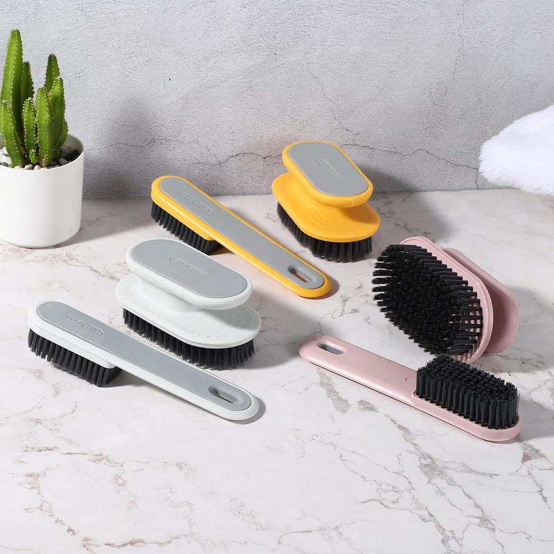 PATIKIL Laundry Shoe Scrub Brush Cleaning Brush with Handle Ginger