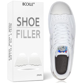 Shoe Fillers Inserts for Loose Shoes - Anti Slip Toe & Heel Pads with Ergonomic Design | Adjustable Insoles for Big Shoes Prevent Heel Slippage | Unisex Comfort. (Black, L: One to Two Sizes Bigger)