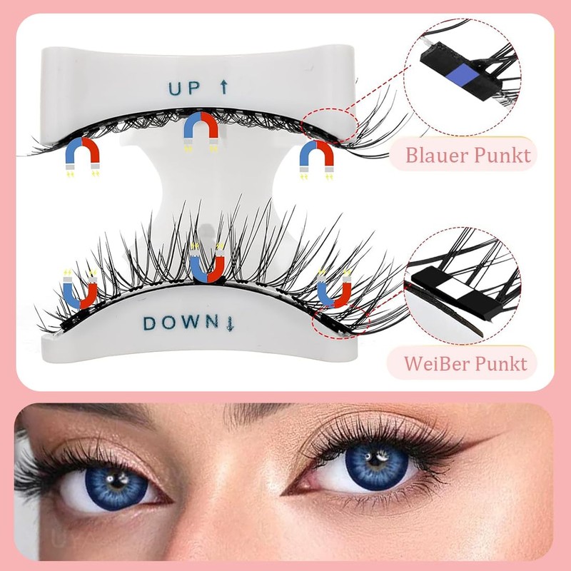 LQIOACU 1 Paar Magnetische wimpern, Wimpern magnetisch, Magnetic lashes, Kein