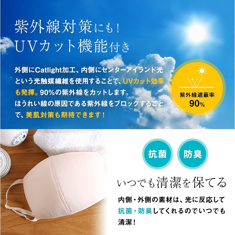 T51Abk Moisturizing Mask, 3-Layer Construction, Fabric Mask, Stylish, Washable, No