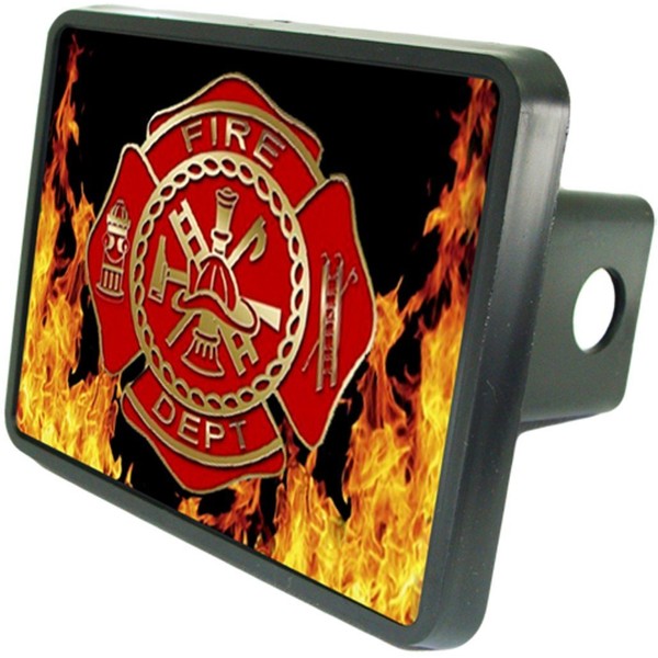 Firefighter Emblem in Flames Custom Hitch Plug for 2" Receiver