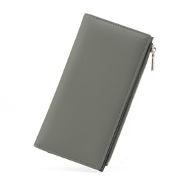 GOIACII Women's Wallet Ultra Slim Credit Card Holder RFID Blocking Vegan Leather Grey