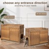 Hidden Cat Litter Box Enclosure Furniture - Handwoven Rattan Pet