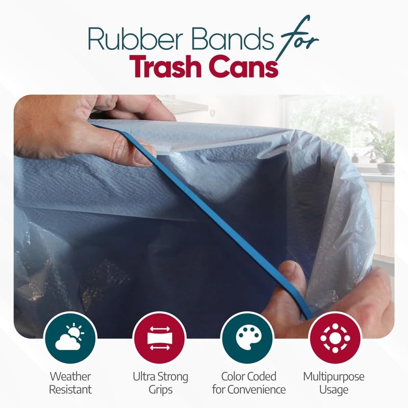 Rubber Bands 95-96 Gallon Trash Cans - Garbage Bag Holder