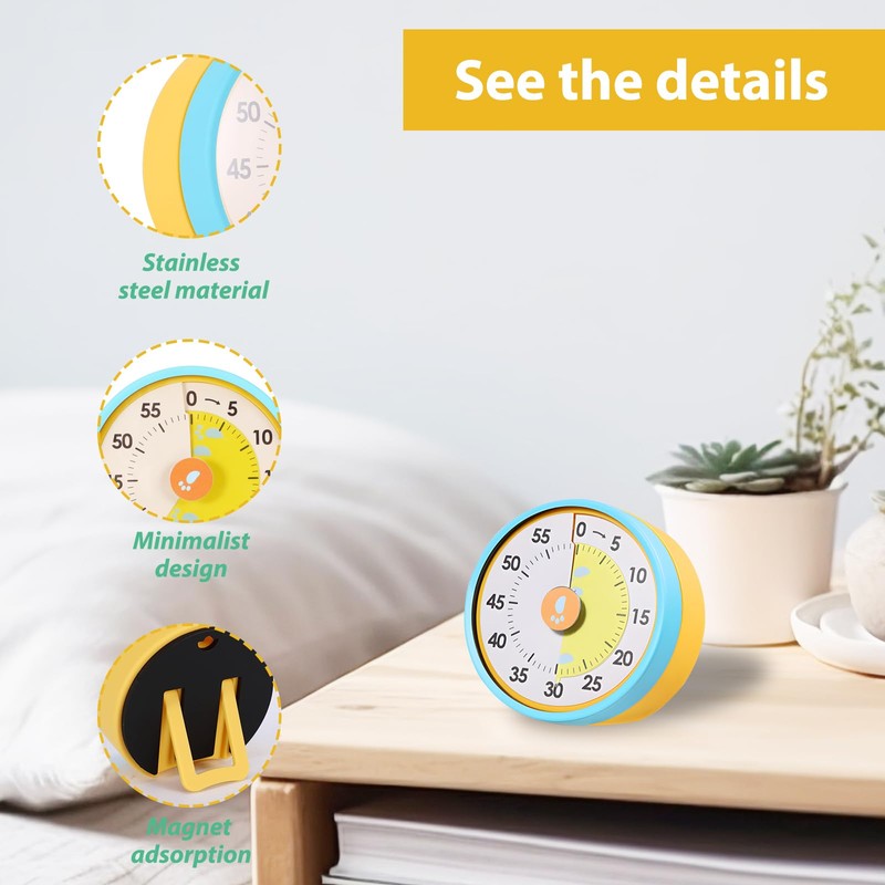 Visual Countdown Timer, 60 Minute Visual Timer for Kids Adults