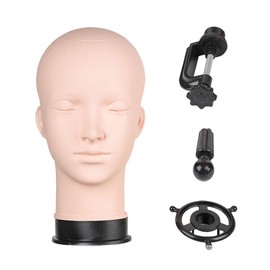 [CLASSE] Wig company's original production Head mannequin with table-top clamp Soft rubber, easy to fix, easy to set wig! Hair arrangement Cutting Makeup Beauty School, Hair and makeup