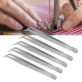 Pinzas de Costura Curvas, 5 Piezas Pinzas de Máquina de Coser de Acero Inoxidable Multiusos Pinzas de Precisión con Punta Curva para Joyería Artesanal Abalorios Electrónica
