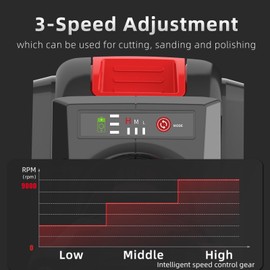 NAWIN Cordless Angle Grinder, 4-1/2 Inch Variable Speed Angle Grinder, Cordless Grinder With Battery And Charger, 9000rpm Brushless Motor, Battery Angle Grinder Tool For Metal Wood (4.0Ah Battery)